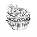 3 small cupcakes tattoo design idea