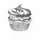 3 small cupcakes tattoo design idea