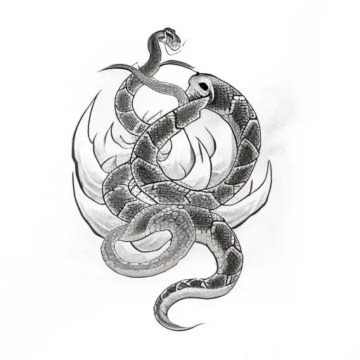 Snake and sword  tattoo design idea