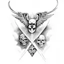 Skull with wings and the Avenged Sevenfold logo tattoo design idea