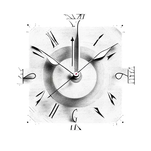 broken analog  clock tattoo design idea