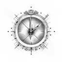 analog broken clock tattoo design idea
