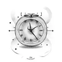 analog broken clock tattoo design idea