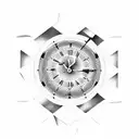 analog broken clock tattoo design idea