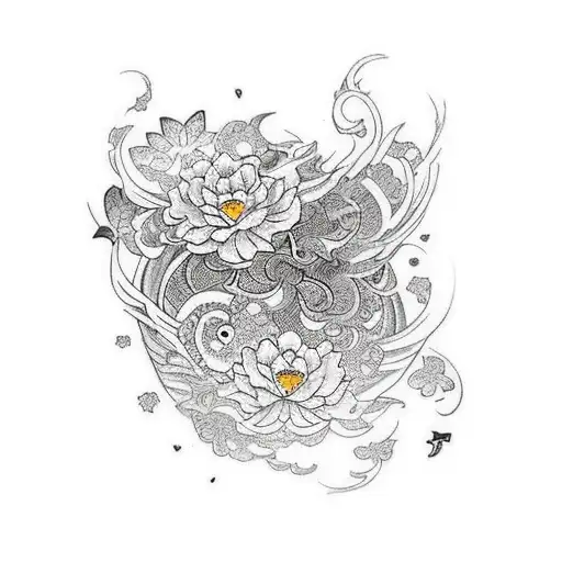 create a sleeve with abstract smoke and flowers and butterflies and in a Japanese style tattoo design idea