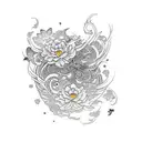 create a sleeve with abstract smoke and flowers and butterflies and in a Japanese style tattoo design idea