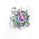 create a sleeve with abstract smoke and flowers and butterflies and in a Japanese style tattoo design idea