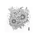 create a sleeve with abstract smoke and flowers and butterflies and in a Japanese style tattoo design idea