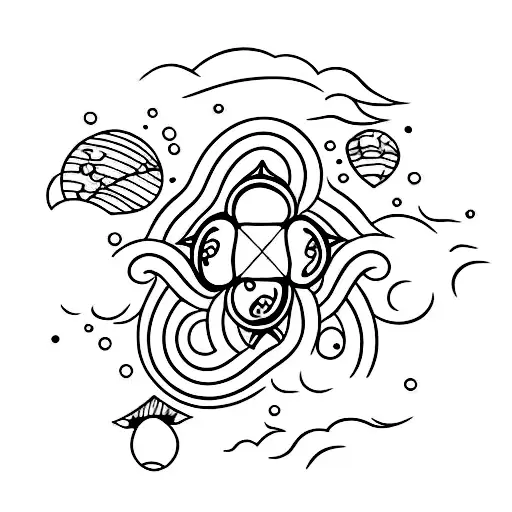 A beach-themed tattoo with a touch of magic and fantasy tattoo design idea