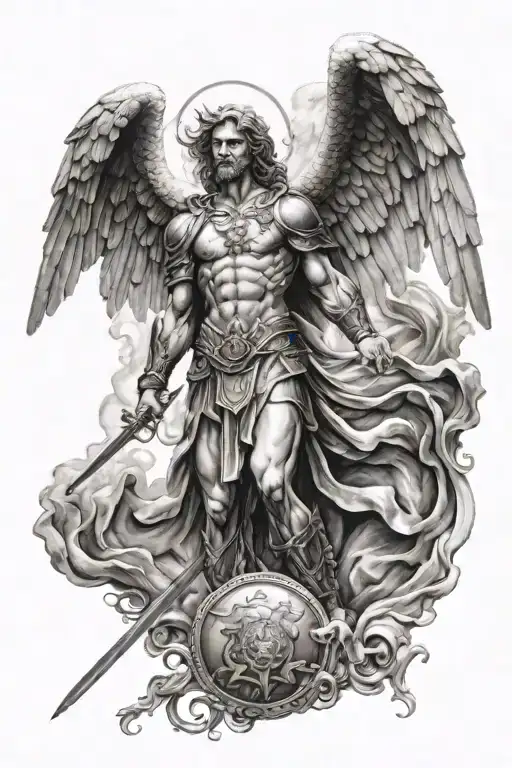 archangel Michael tattoo design idea