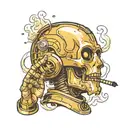 c3p0 smoking cigarette tattoo design idea