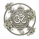 om inside circle tattoo design idea