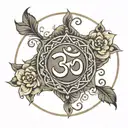 om inside circle tattoo design idea