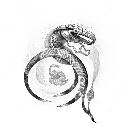 king cobra wrapped tattoo design idea
