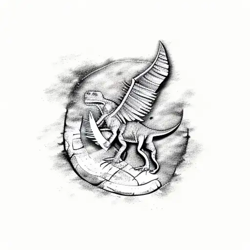 An emergency medical symbol combined with a dinosaur footprint tattoo design idea