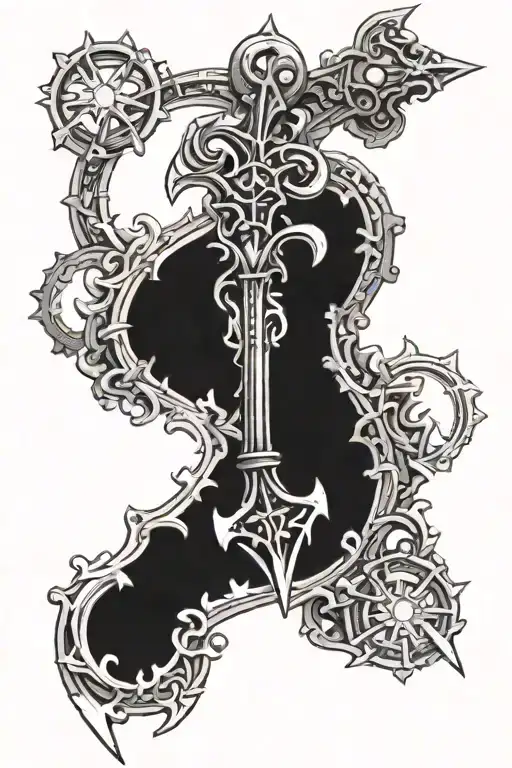 kingdom hearts realism keyblade tattoo design idea