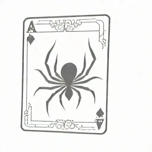 spider and ace playing card tattoo design idea