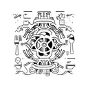 culinary and software development tattoo design idea