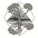 hard life tree tattoo design idea