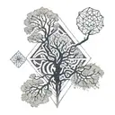 hard life tree tattoo design idea