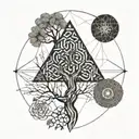 hard life tree tattoo design idea