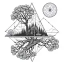 hard life tree tattoo design idea