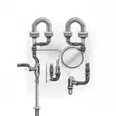 Incorporate plumbing tools like wrenches and pipes into a minimalist design tattoo design idea