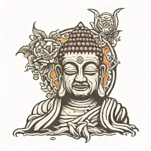 zombie buddha tattoo design idea