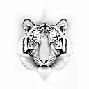 tiger witgreen eyes tattoo design idea