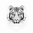 tiger witgreen eyes tattoo design idea