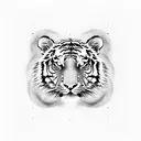 tiger witgreen eyes tattoo design idea