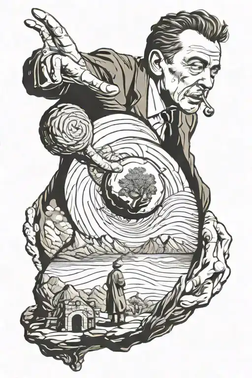 albert Camus myth of sisyphus tattoo design idea