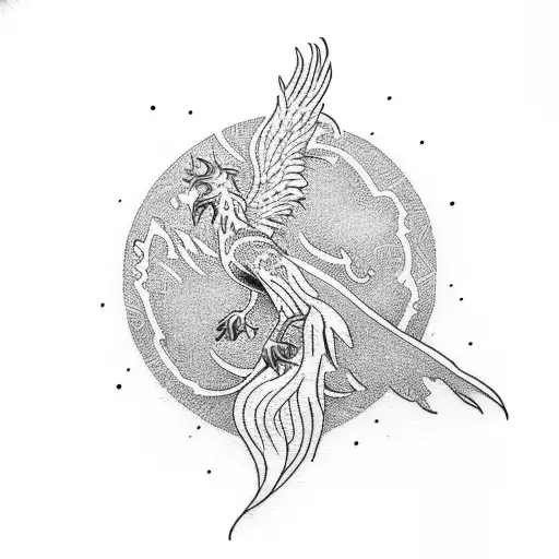 phoenix rising from the ashes tattoo design idea
