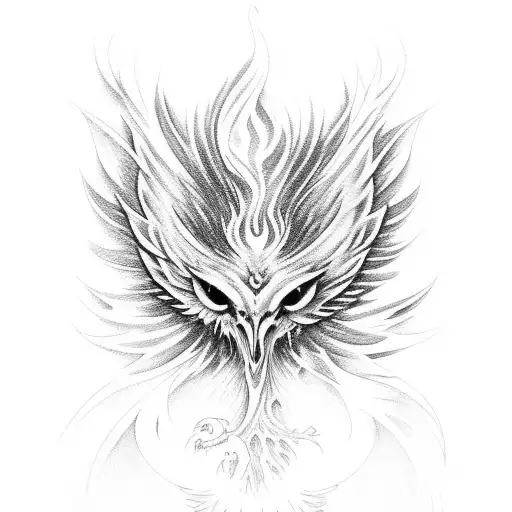phoenix rising from the ashes tattoo design idea