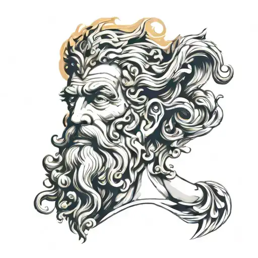 poseidon god tattoo design idea