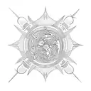 wheat sun sea aquarius tattoo design idea