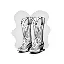 saddle and cowboy boots tattoo design idea