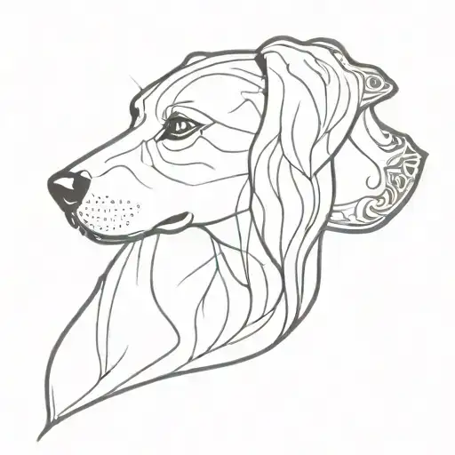  half cocker spainel dog face, half Arwen  tattoo design idea