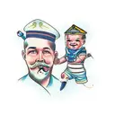 dad and son tattoo design idea