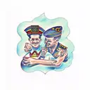 dad and son tattoo design idea