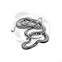 Climbing rope turning into snake tattoo design idea