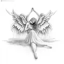 crying angel tattoo design idea