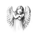crying angel tattoo design idea