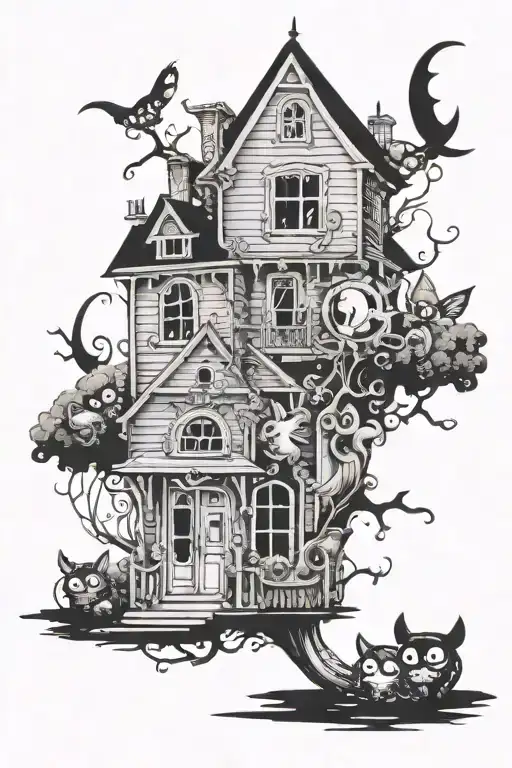 tim burton style tattoo design idea