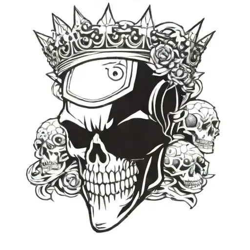 dark themed, killer Queen, Jojos bizzare adventure, Skull tattoo design idea