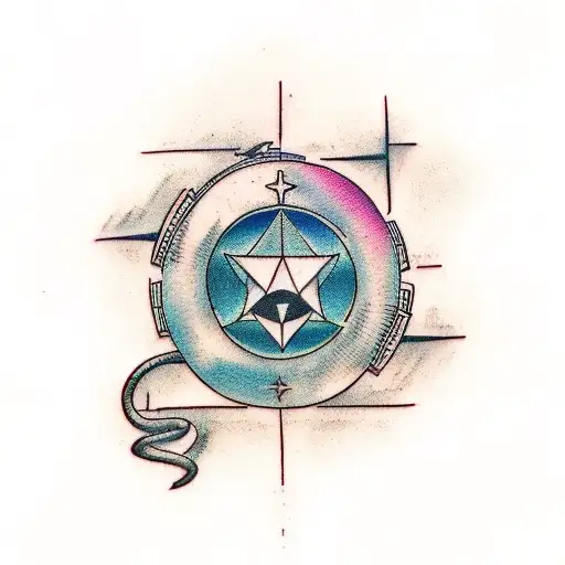 Combine elements from 1984 book and interstellar movie tattoo design idea