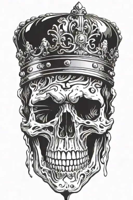 skull with crown filler tattoo tattoo design idea