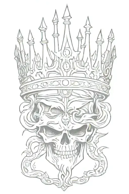 dead kings crown tattoo design idea