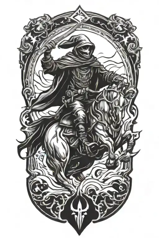 reaper riding tattoo design idea