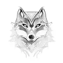 Crow against wolf tattoo design idea